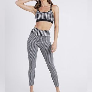 Red Nike houndstooth workout set